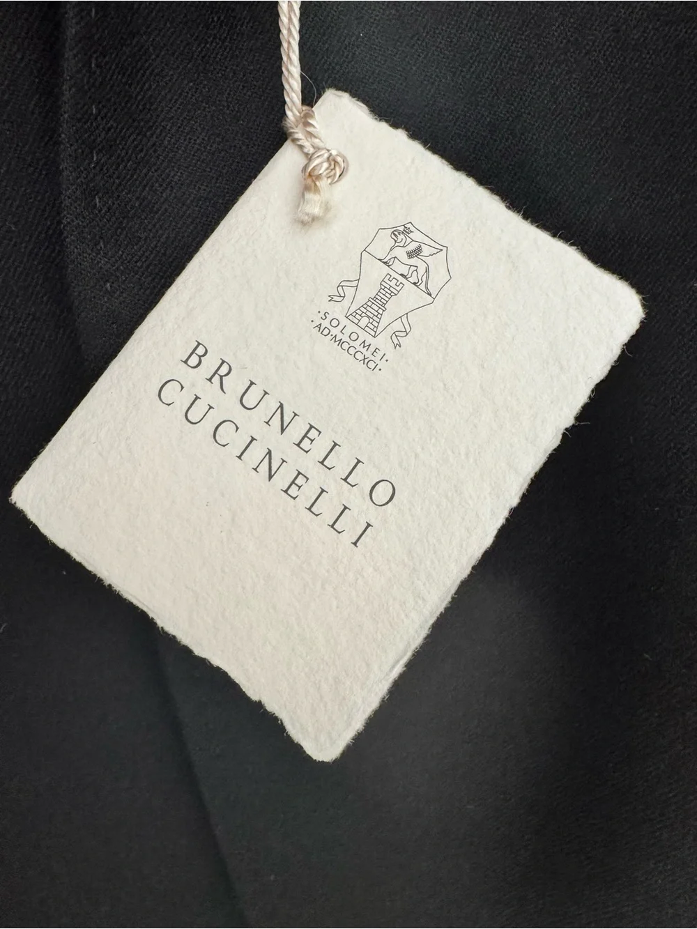 NWT Brunello Cucinelli Black Three-Button Notch Lapel Blazer and Pants, EU 46